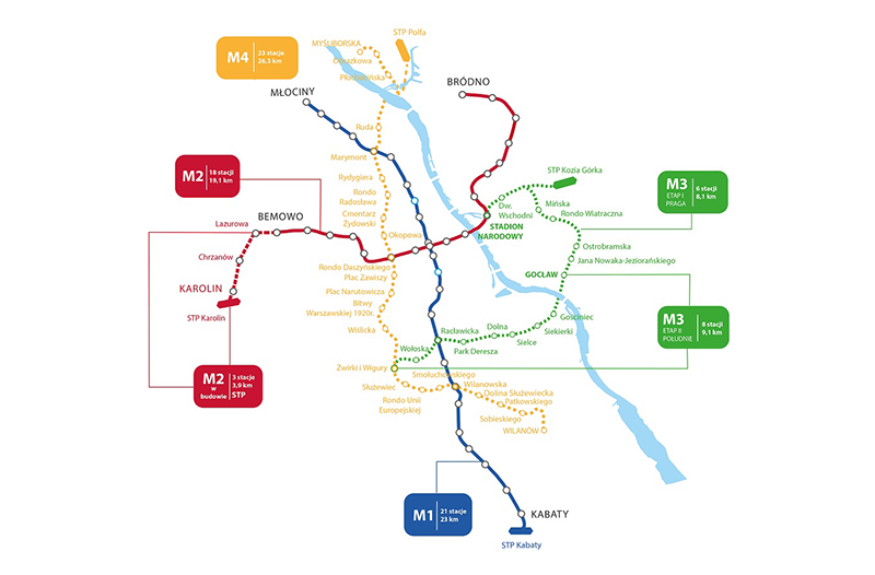 Prace przedprojektowe dla IV linii metra wraz ze Stacją Techniczno-Postojową wykona firma Metroprojekt.