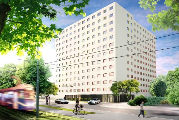 Wiecha na budowie akademika Student Depot