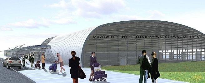 Zawieszenie wiechy na terminalu pasażerskim Portu Lotniczego Warszawa / Modlin