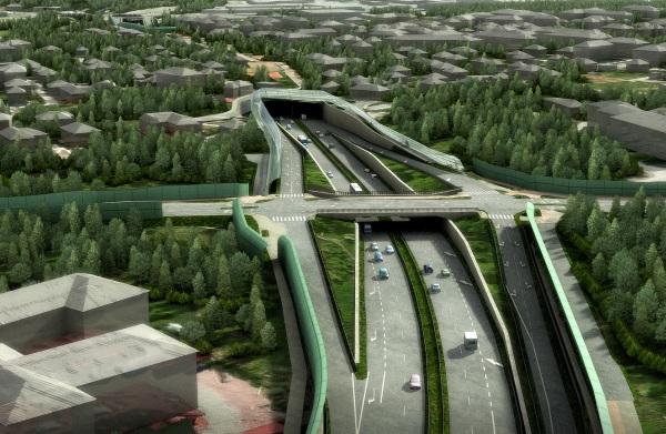 Krakowska Trasa Łagiewnicka w budowie