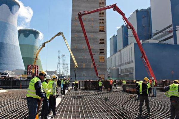 Betonowanie na budowie bloków energetycznych nr 5 i 6 w Elektrowni Opole