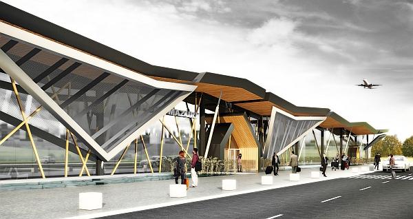 Jest koncepcja architektoniczna terminala w Szymanach