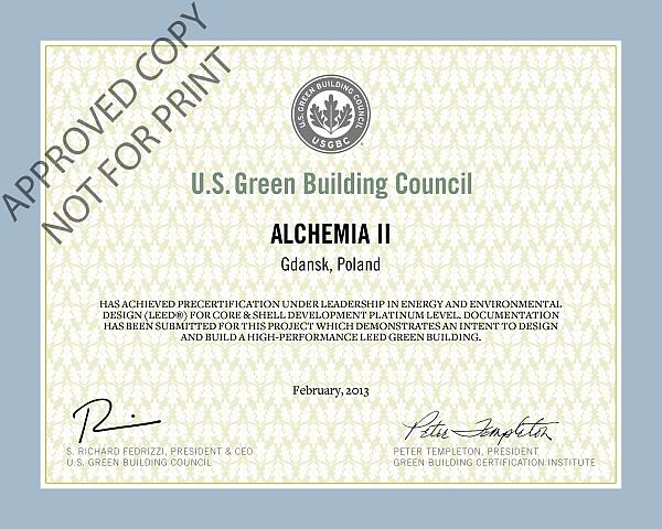 LEED dla drugiego etapu gdańskiej Alchemii