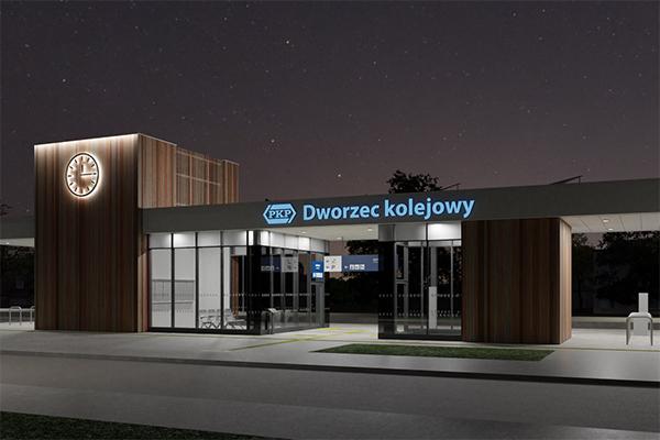 Rogów - nowy dworzec w sąsiedztwie Arboretum