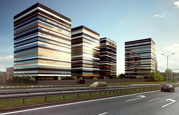 Powstała konstrukcja pierwszego budynku biurowego Skanska w Katowicach